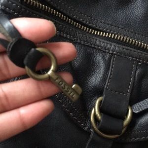 Black SOFT leather Crossbody Fossil Purse